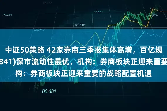 中证50策略 42家券商三季报集体高增，百亿规模证券ETF(159841)深市流动性最优，机构：券商板块正迎来重要的战略配置机遇